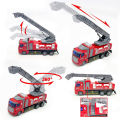 RC Fire Truck Chargeable with LED light rescue ladder controller gifts toys for kids and boys. 