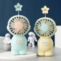 Astronaut Mini Handheld Fan Star Gradient Lights Desktop Fans Portable USB Rechargeable Fan with Mesh Cover. 