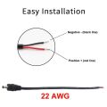 10 Pack 3.5mm x 1.35mm DC Power Male Plug Jack to Bare Wire Open End Pigtail Power Cable Cord 3.5X1.35mm for DC Power. 