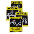 DONT TOUCH MY BIKE Bicycle Decorative Warning Sticker Waterproof Decal Yellow. 