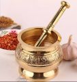 Brass Copper Morten Pestle Pedestal Bowl gift Kitchen Garlic Pugging Pot Herb Mills Mincers Best for gift and decoration purpose. 