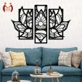 Mister Traders  Beautiful Flower 3 Frames Wooden Wall Art For Room Decorating I Wooden Wall Art I Room Decorating Wall Art I Wall Art I wall art for home décor | Gifts | kids room and for office | Big size wall art. 
