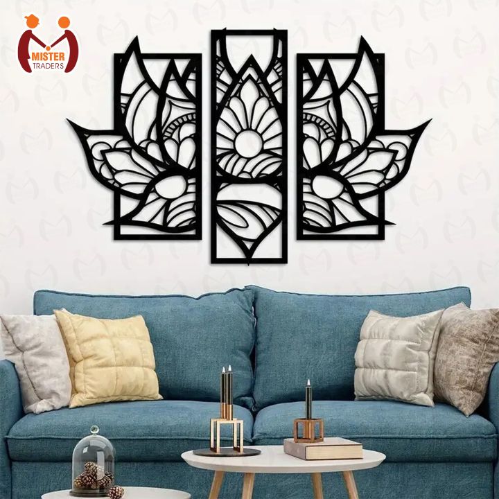 Mister Traders  Beautiful Flower 3 Frames Wooden Wall Art For Room Decorating I Wooden Wall Art I Room Decorating Wall Art I Wall Art I wall art for home décor | Gifts | kids room and for office | Big size wall art