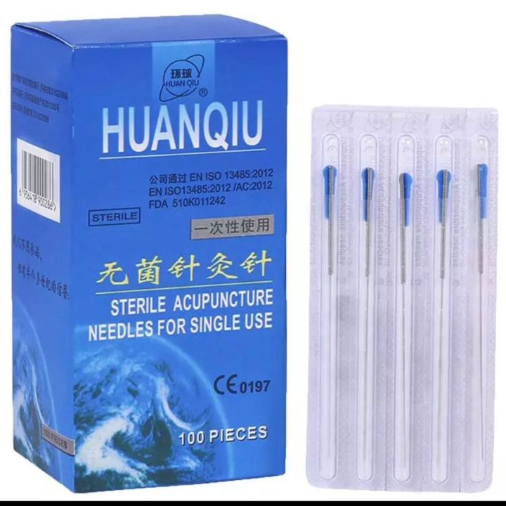 Acupuncture Needles (Dry Needles Physiotherapy) (Size 0.35x75) 3 CUN, 100 Needles Pack with Guided Tube