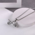 【PeacemPeace】 Vintage Stainless Steel Box Chain Necklace Cool Motorcycle Pendant Men's Long Sweater Chain Couple Accessories. 