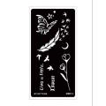 1sheet Feather & Butterfly Pattern Hollow Out Tattoo Stencil. 