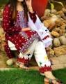 Sindhi Ajrak Embroidered lawn 3 piece Suit with Embroidered Chiffon Dupatta For Women. 