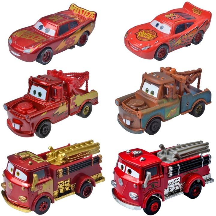 Disney Pixar Cars 3 Lightning McQueen Rust-Eze Mater 1:55 Diecast Metal Alloy Car Model Toys For Boys Birthday's Gift
