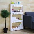 MILLAT-4 Layers Storage Organizer Smart Rack, True High Quality Plastic, Moving Wheels, Hanging Hooks, Multi Purpose Space Saver Rack (Dimension Length 47cm Hight 96.5cm Width 17cm). 