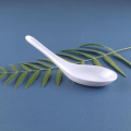 6 Pcs  Ceramic Soup Spoons set- Table Spoons for Soup and Rice - Deep Oval Hole - White Color -High Quality Ceramic Spoon's - With Hanging Hole - Microwave Safe Soup Spoon's-. 