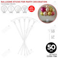 PVC Plastic Stick For Balloons, 5, 10, 25 & 50 Pack Reusable Clear Ballon Stand Stick including Cups, Baloon Decoration for Birthday, Baby Shower, Bridal Shower, Wedding, Anniversary, Farewell Party, Ideal for PVC Bobo, Transparent Latex, Foil Balloons. 