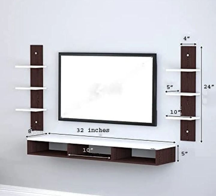 Wall%20Mounted%20Tv%20Unit%20With%20Wall%20Shelves/Tv%20&%20Entertainment%20Units/Wall%20Mounted%20Tv%20Unit/Tv%20Stand%20For%20Wall/Setup%20Box%20Stand%20For%20Living%20Room%20Bedroom%20Home%20Decor%20-Black,%20white%20brown%20Engineered%20Wood%20-%20Image%202
