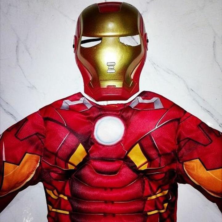 Padded Ironman / Iron Man costume for 7 to 8 years old kids with hard plastic mask , Padded Iron Man costume , Muscular Ironman costume , 3D Ironman costume , Stuffed Ironman costume .