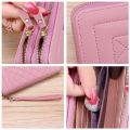 【Happytree】 PU Leather Women Wallets Long Double Zipper Coin Purses Female Brand Luxury Designer Clutch Phone Bag Carteras Para Mujer 2022. 
