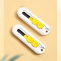 New Magnetic Mini Box Cutter Durable Retractable Blade Letter Opener ABS White Paper Cutter. 