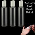 Hair Oil Empty Bottle100ml Transparent Empty Plastic Bottles Press Push Bottle, Lotion Bottle, Shampoo Bottle, Handwash Bottle / Empty Plastic Bottles Push Flip Top Bottle. 