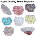 3 pcs - Baby washable towel nappy - Reusable water proof plastic diapers. 