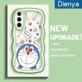 dienya For Samsung S21 Plus Case Cartoon Cute Shy Doraemon Colorful Lovely Cream Wave Border Soft Clear Shockproof Phone Cases Creative Camera Transparent Casing Simple Silicone Protective Cover. 