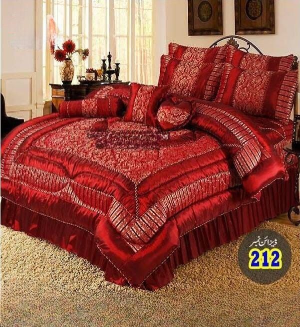 Razai Double Bed Fancy Bridal Bed Sheet (Razai) Set 9Pcs#vicky razai double bed set Hamzaking Textile