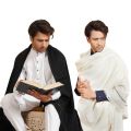 Premium Quality White Shawl For Men - Kashmiri Dhussa Shawl For Men - Winter Shawl Chadar For Men -White. 