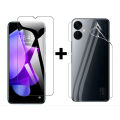 Tecno Spark 9T Tempered Glass Screen Protector Polish Glass + Back Jelly Protector Clear Soft Protection Film Hydrogel Film Protector For Tecno Spark 9T - FridayShop. 