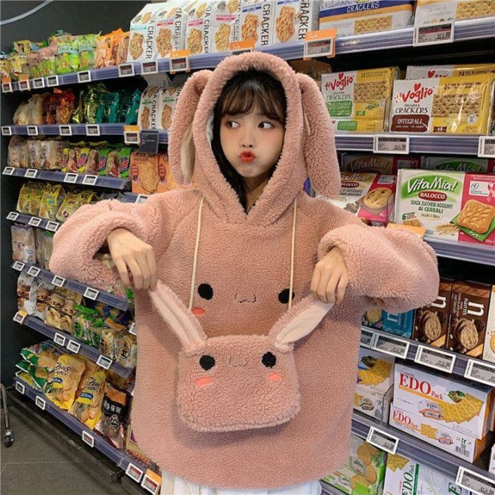 Winter%20Hooded%20Women%20Cute%20Rabbit%20Ear%20Student%20Hoodie%20Full%20Sleeve%20Sweet%20Warm%20Hoody%20Bunny%20Cartoon%20White%20Coat%20Fashion%20New%20Streetwear%20-%20Image%202