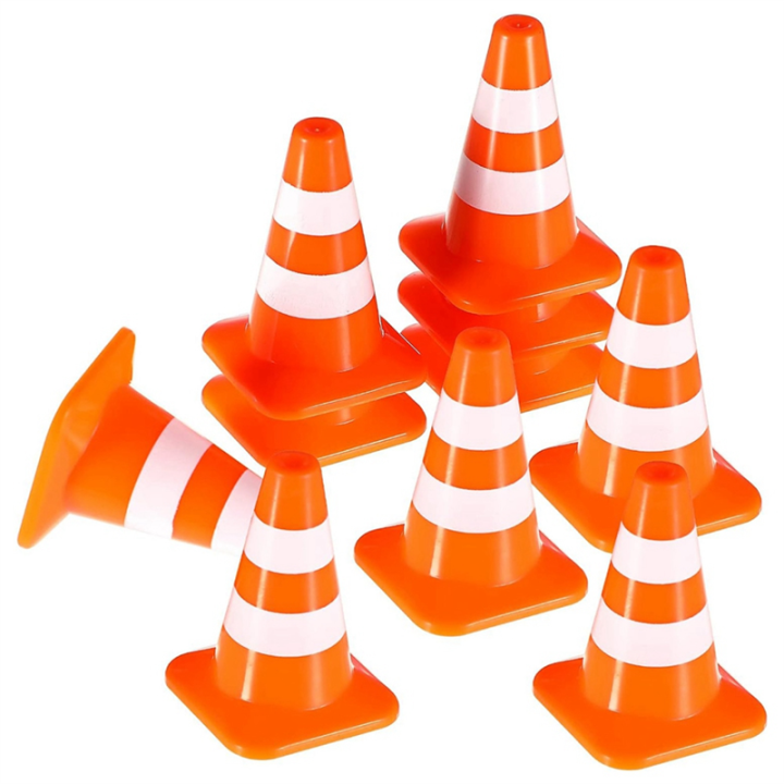 Mini Traffic Cones 10Pcs Miniature Road Cones Construction Cones Kit Traffic Signs Toys