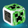 NYT Minecraft Alarm Clock With Led Light Game Action Toy Home Decor. 