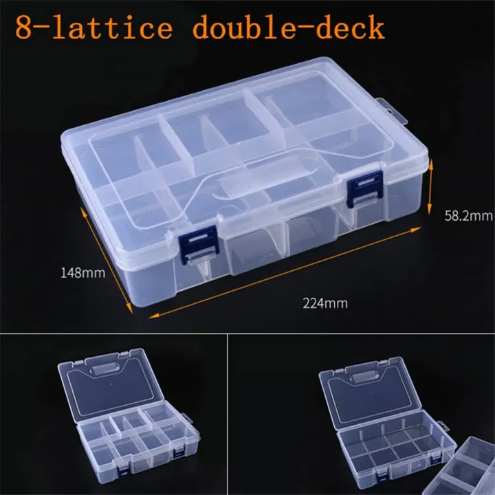 F-240%20Double%20Layer%208-Partition%20Transparent%20Plastic%20Storage%20Organizer%20Box%20%E2%80%93%20Components,%20Craft%20&%20Jewellery%20Case%20with%20Secure%20Latch;%20Portable,%20Durable,%20Clutter-Free%20Sorting%20for%20Home,%20DIY%20&%20Office%20by%20Electrica%20-%20Image%204