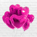 DARK PINK HEARTS SHAPE FOIL BALLOONS ( PACK OF 5 HEART FOIL BALLOONS ). 