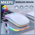 Anxin Rechargeable Wireless Bluetooth Mouse 2.4G USB Mice For Android Windows Tablet Laptop PC for IOS Android Tablet. 