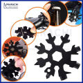 18 In 1 Snowflake Wrench Multi Tool Spanner Hex Multifunction Stainless Steel Survival Tools Screwdriver Bottle Opener Allen Key Keyring Pocket Portable EDC Keychain Compact Universal For Repairing Gadget Household Equipment Travel Hiking Cycling. 