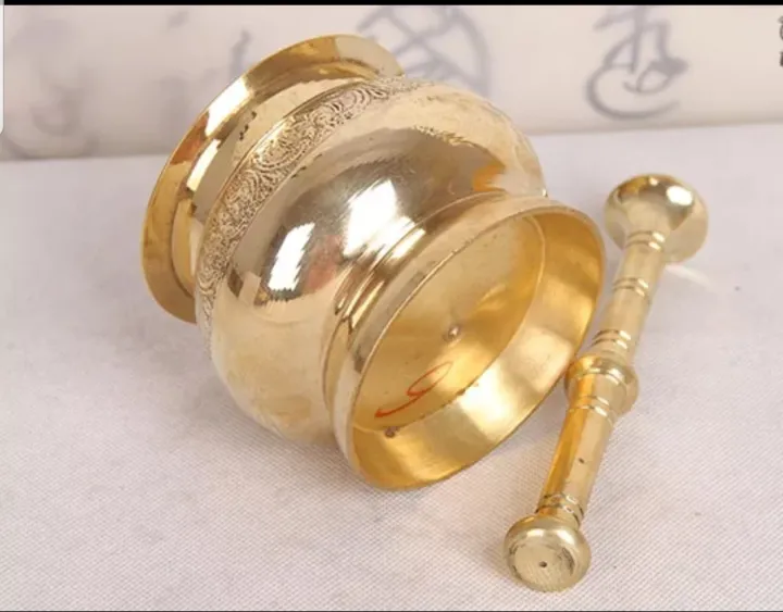 Brass%20Copper%20Morten%20Pestle%20Pedestal%20Bowl%20gift%20Kitchen%20Garlic%20Pugging%20Pot%20Herb%20Mills%20Mincers%20Best%20for%20gift%20and%20decoration%20purpose%20-%20Image%204