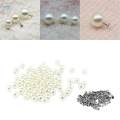 100 Pieces Pearl Rivet Studs White Pearl Beads for Crafts Jeans Bags Shoes Clothes Decoration , 8mm. 
