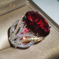Elegant Vintage Fashion Jewelry KYRA0789 big Zircon ring for women. 