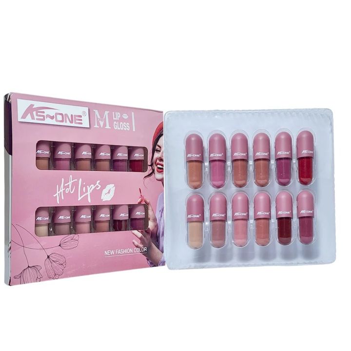 New 12pcs Mini Capsule Matte Lip Gloss Set