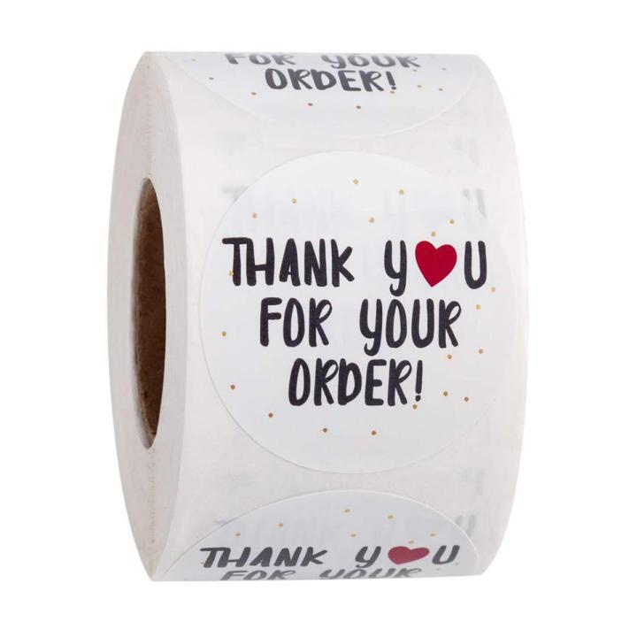 Thank You Stickers Handmade Sticker Circle Stationery Thank You for Your Order Seal Labels Thank You Sticker
