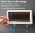 Bathroom Toilet Mobile Phone Holder Box Wall Mounted Soap Bracket 6.8 Inch Phone Storage Case Waterproof Shower Watching Holder Rain Proof Mobile Case Cell Phone Protect Box for Bath Room Magic Box. 