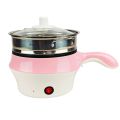220V Multifunction Electric Mini Cooking Pot – Non-Stick Coating, Double Pot for Steaming, Cooking & Frying – Perfect for 1-2 People, 18cm – Portable Electric Cookware (Random Color). 