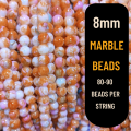 🔹 Premium 8mm Multi-Shade Marble Beads String (70–80 Beads) | Vibrant DIY Craft & Jewelry Supplies – Only at QuickCart99. 
