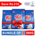 Win Task Detergent Washing Powder - Bundle of 3 - 500g Pack. 