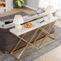 Tribesigns Gold Console Table, Modern 55 inch Entryway Table Narrow Long Sofa Table with Geometric Metal Legs, Faux Marble White Wood Foyer Table for Entrance, Living Room (White & Gold) Visit the Tribesigns Store. 