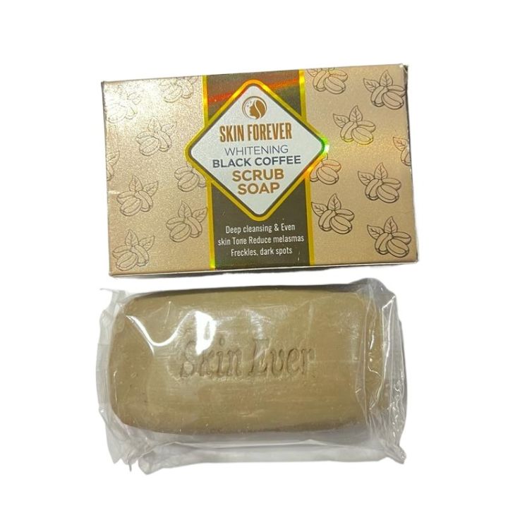 Skin Ever Whitening Black Coffee Scrub Soap Deep Cleansing and Reduce Dark Spots Soap For Both Men and Women