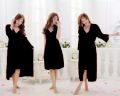 Hot Sexy Nighty Set 2 Piece for Ladies / Short Night Suit Black (GOWN + Inner Dress). 