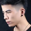 Black Metal Round Magnetic Non Piercing Earrings for Men and Boys. 