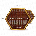 Qurbani Saving Box for 180,000 PKR | Wooden Money Box for Eid-ul-Adha | Hexagon Design Budget Tracker I Islamic Money Saving Organizer I Saving Box I Saving Money Box I Money Box I Money Saving Box. 