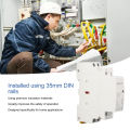 Contactor 2P Easy Installation ABS Safe Low Noise 250V Electrical AC Contactor 35mm DIN Rail Installation 1NO1NC for Household. 