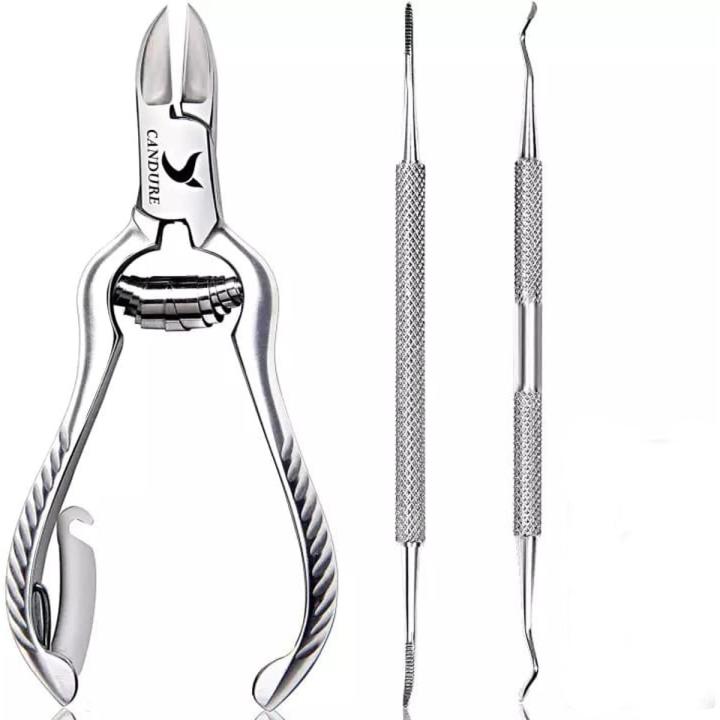3 in 1 Nail Clipper, Toe Nail Lifter and Ingrow Toe Nail File Set For Nail Cleaning Personal and Salon Use, Professional Stainless Steel Heavy Duty Toe Nail Clipper Manicure & Pedicure Ingrow Toe Nail File and Lifter For Men and Women Thick Toenails
