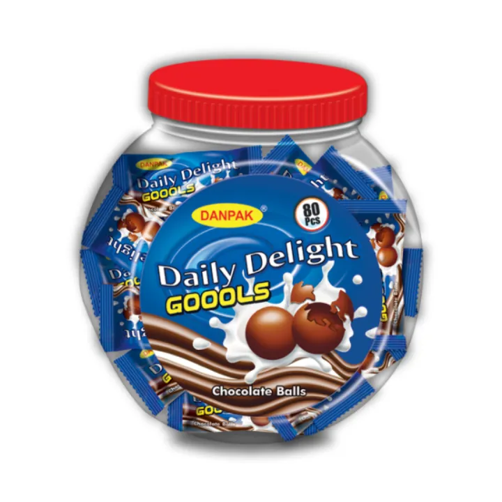 Aamrite DanPak Goools Chocolate Balls – 80 Pcs Jar | Smooth Milk ...