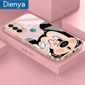 dienya For MOTOROLA Edge 20 Case Cartoon Cute Mickey Mouse Side Design Phone Case Square Edge Pattern Silicone Softcase Luxury Plating Casing Full Cover Camera Shockproof Protection Cases. 